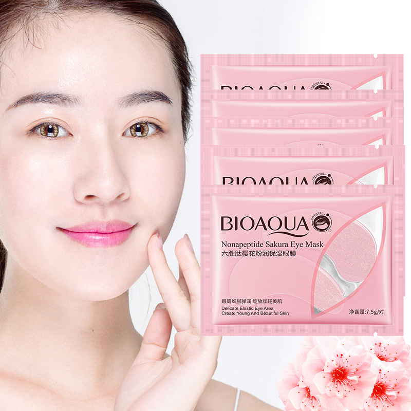 Collagen Eye Patch - 10Pcs=5Pairs Nonapeptide Sakura Eye Mask Collagen