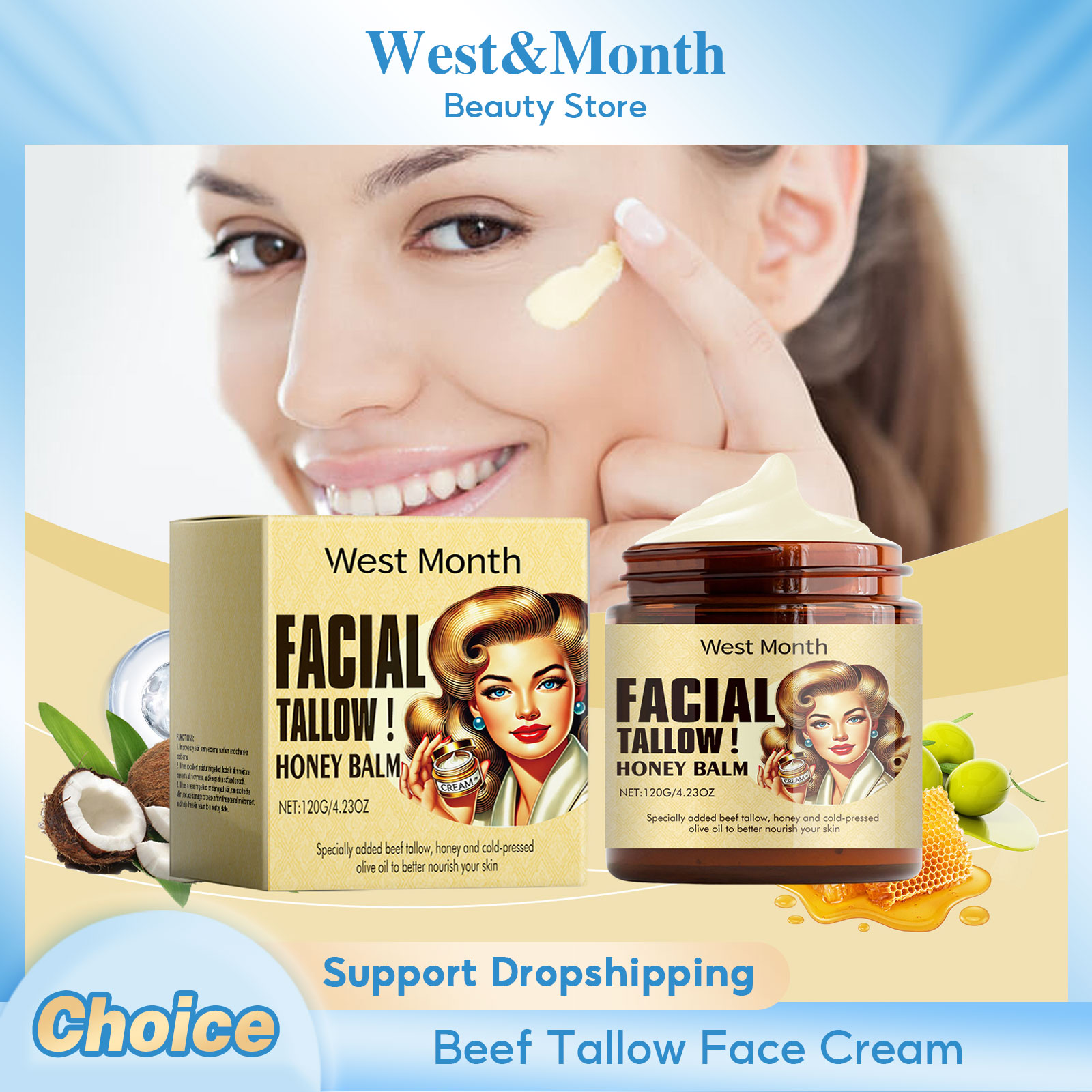 Beauty Glazed Makeup - Beef Tallow Face Cream Anti-Wrinkle Moisturizing