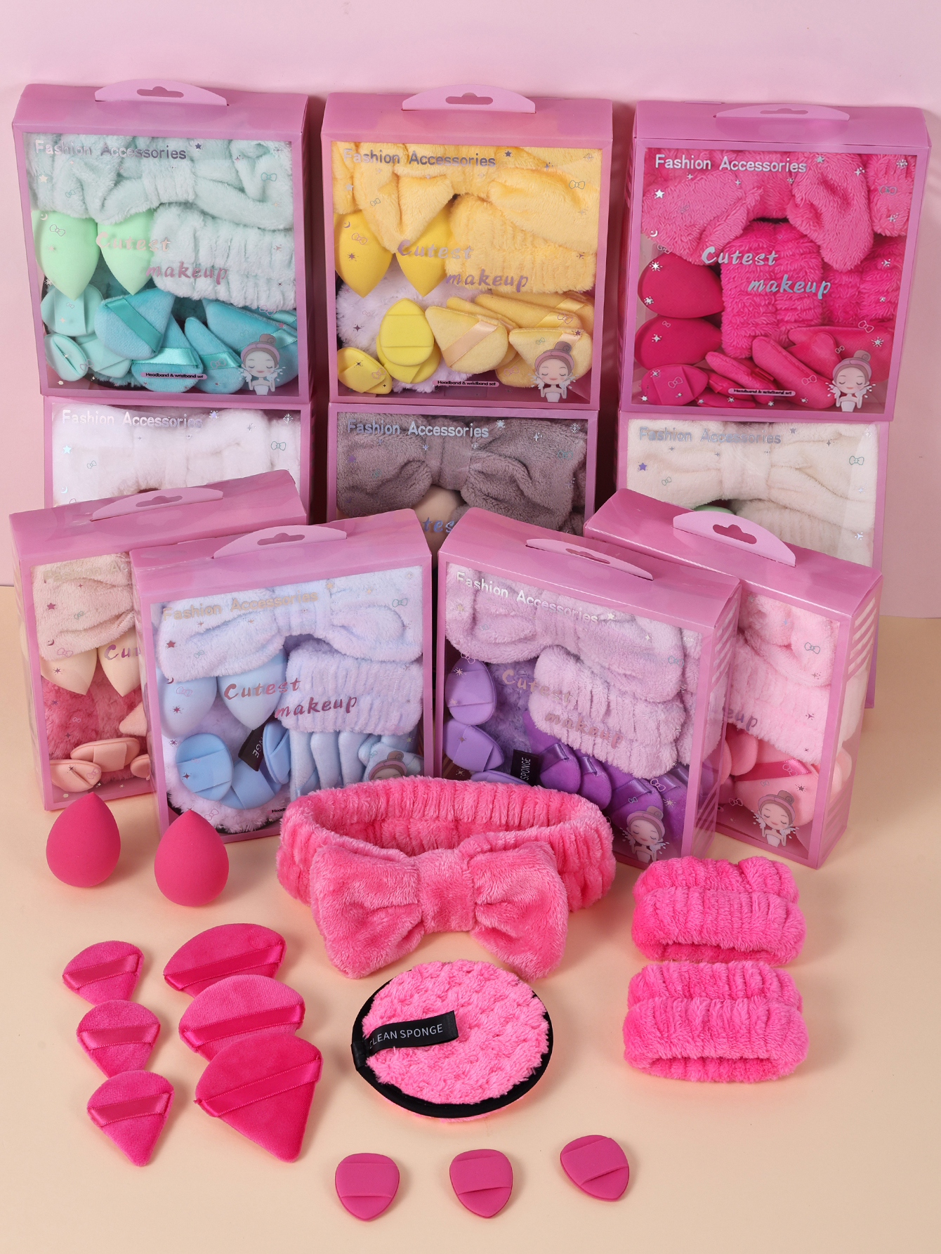 Beauty Glazed Makeup - 15pcs Women Wash Face Spa Hair
