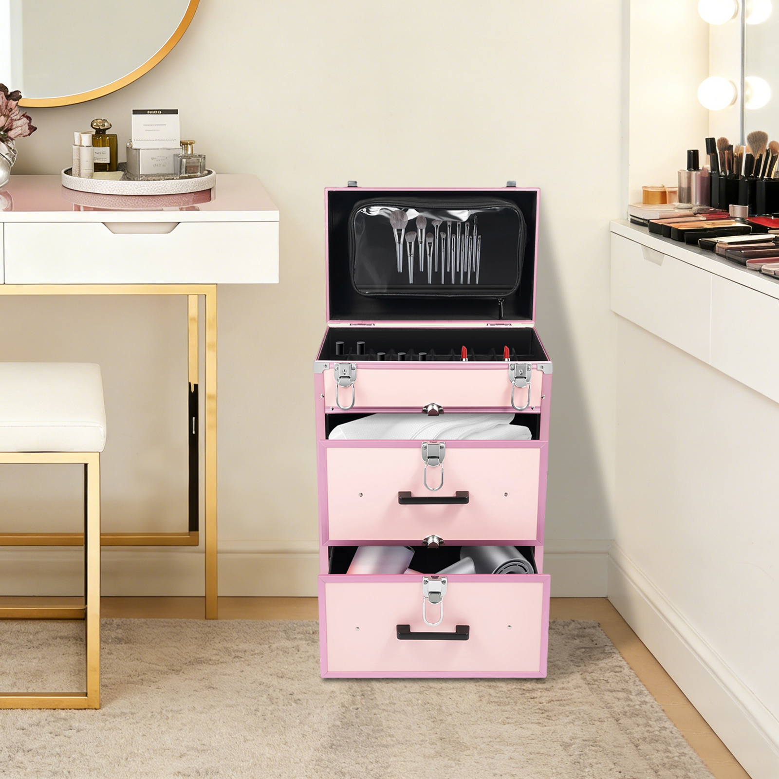 Beauty Makeup & D Anime Studio Vega Baja - Bymaocar 40 Grids Makeup Train Case