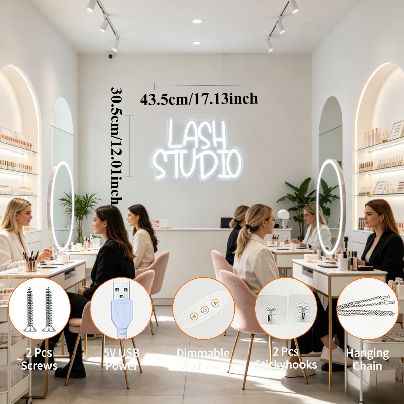 Lash Studio Neon Sign LED Vani - Beauty Makeup Studio reseña y precio