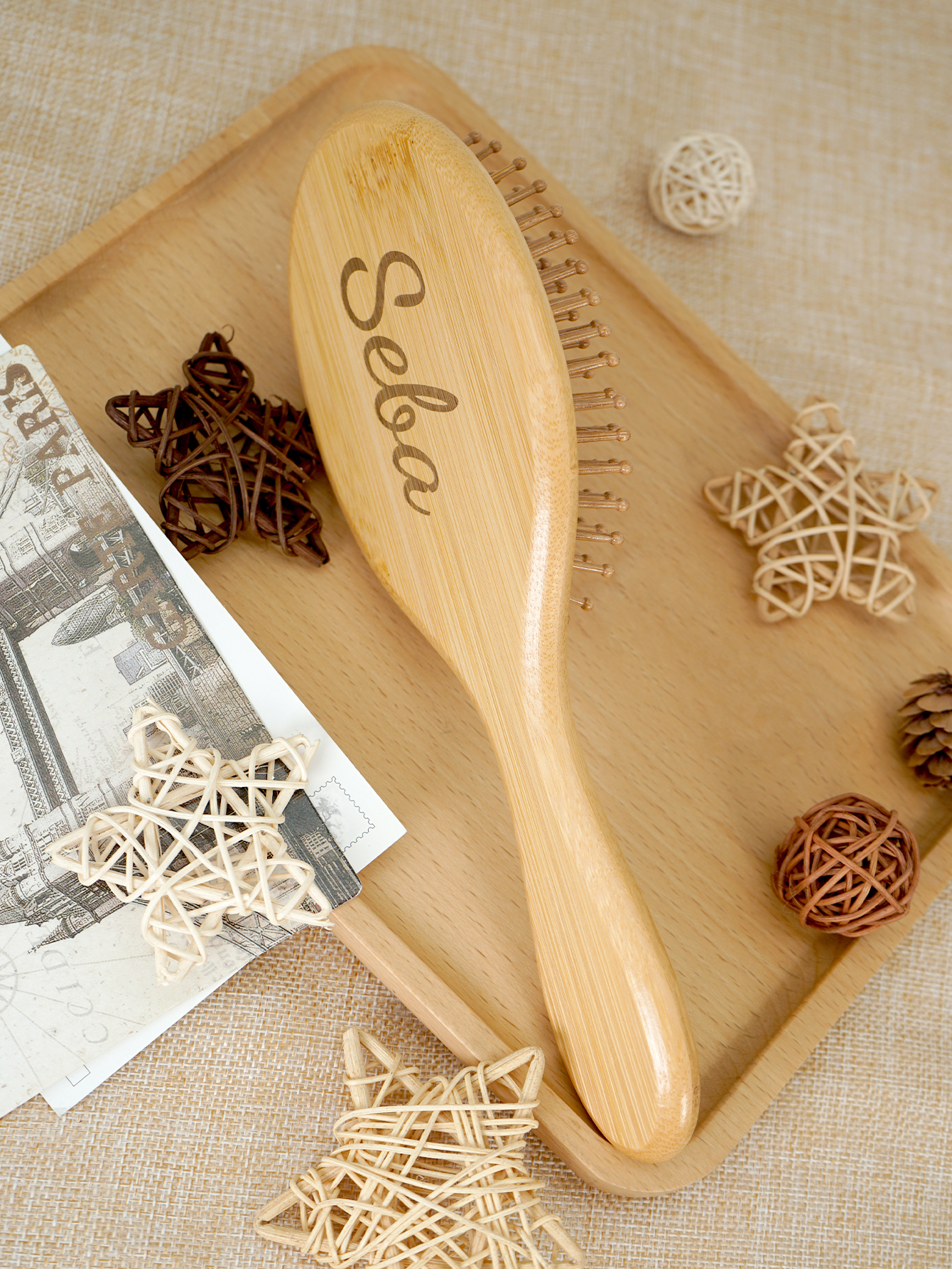 Custom Bamboo Hair Brush Air C - Hair Scalp Massager reseña y precio