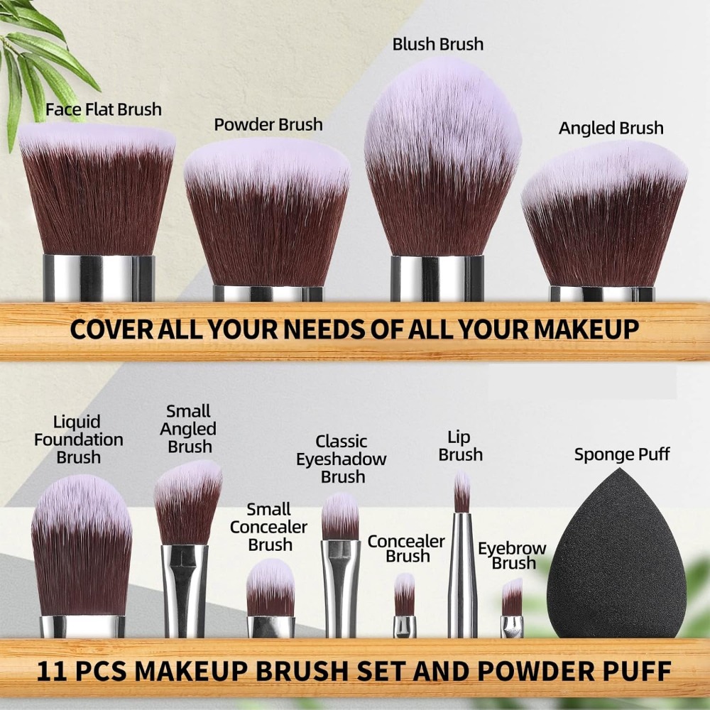 BS-MALL Makeup Brush Set 11Pcs - Beauty Makeup Face reseña y precio