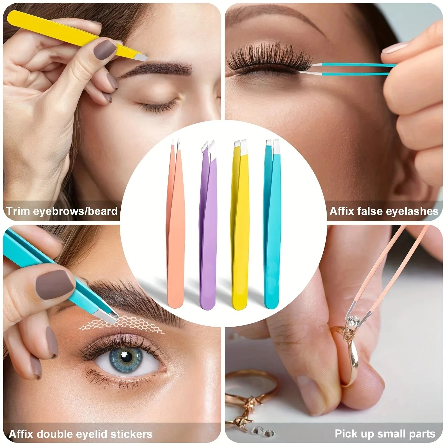 Colorful Eyebrow Tweezer Hair  - Beauty Hair Makeup reseña y precio