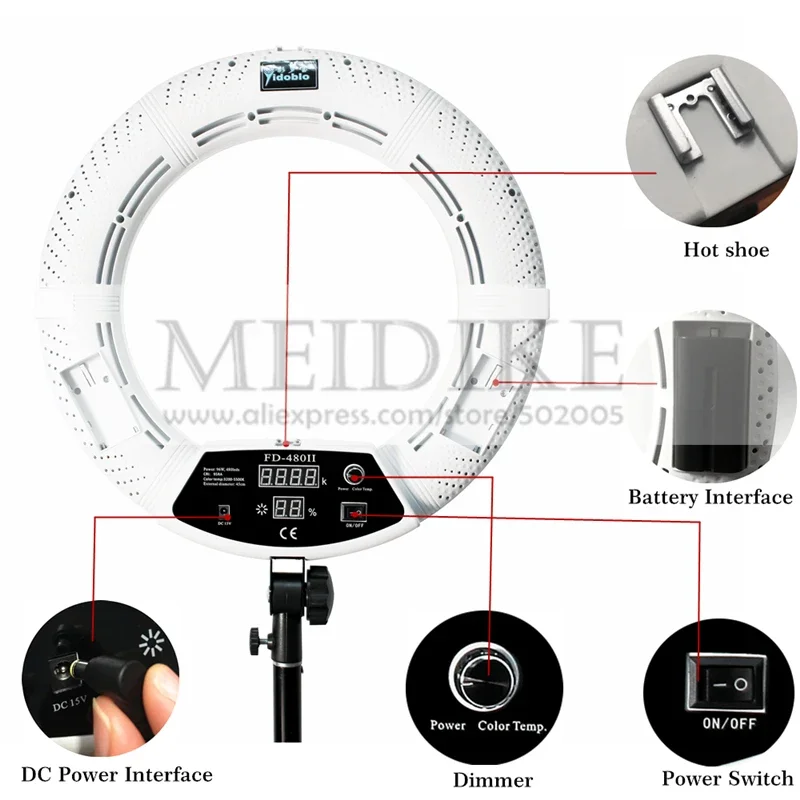 Yidoblo 96W Ring Light FD-480  - Beauty Makeup Studio reseña y precio