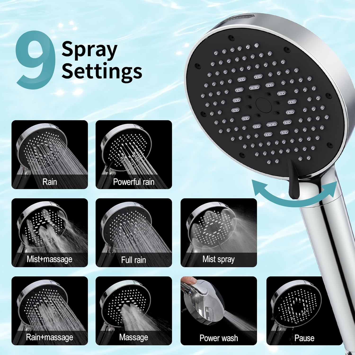 Filtered Shower Head with Hand - Setting Spray reseña y precio
